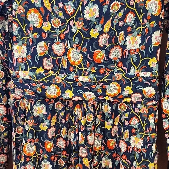 BODEN | Abigail Long Sleeve Navy Jersey Midi Dress Floral Print Pockets - 8 Long - Picture 5 of 11